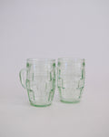 The Fountain Counter | Vintage Anchor Hocking Pale Green Barrel Mugs (Set of 2)