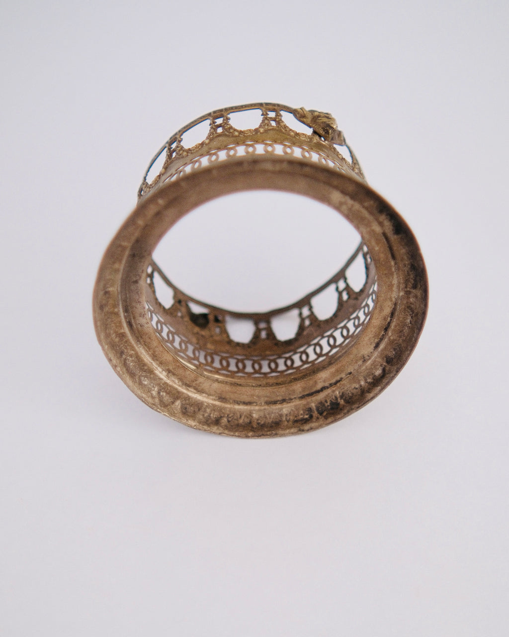 The Aries Gallery Ring | Antique Neoclassical Brass Ram’s Head Sleeve