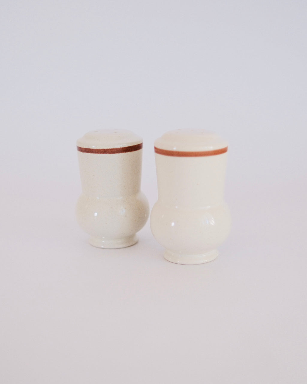 Vintage Camp Cream & Rust Ceramic Salt and Pepper Shakers