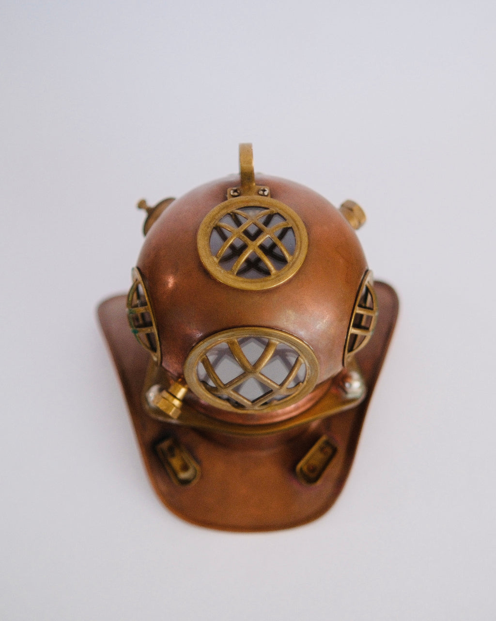 The Fort Bragg Diver | Vintage Copper & Brass Miniature Diving Helmet Model