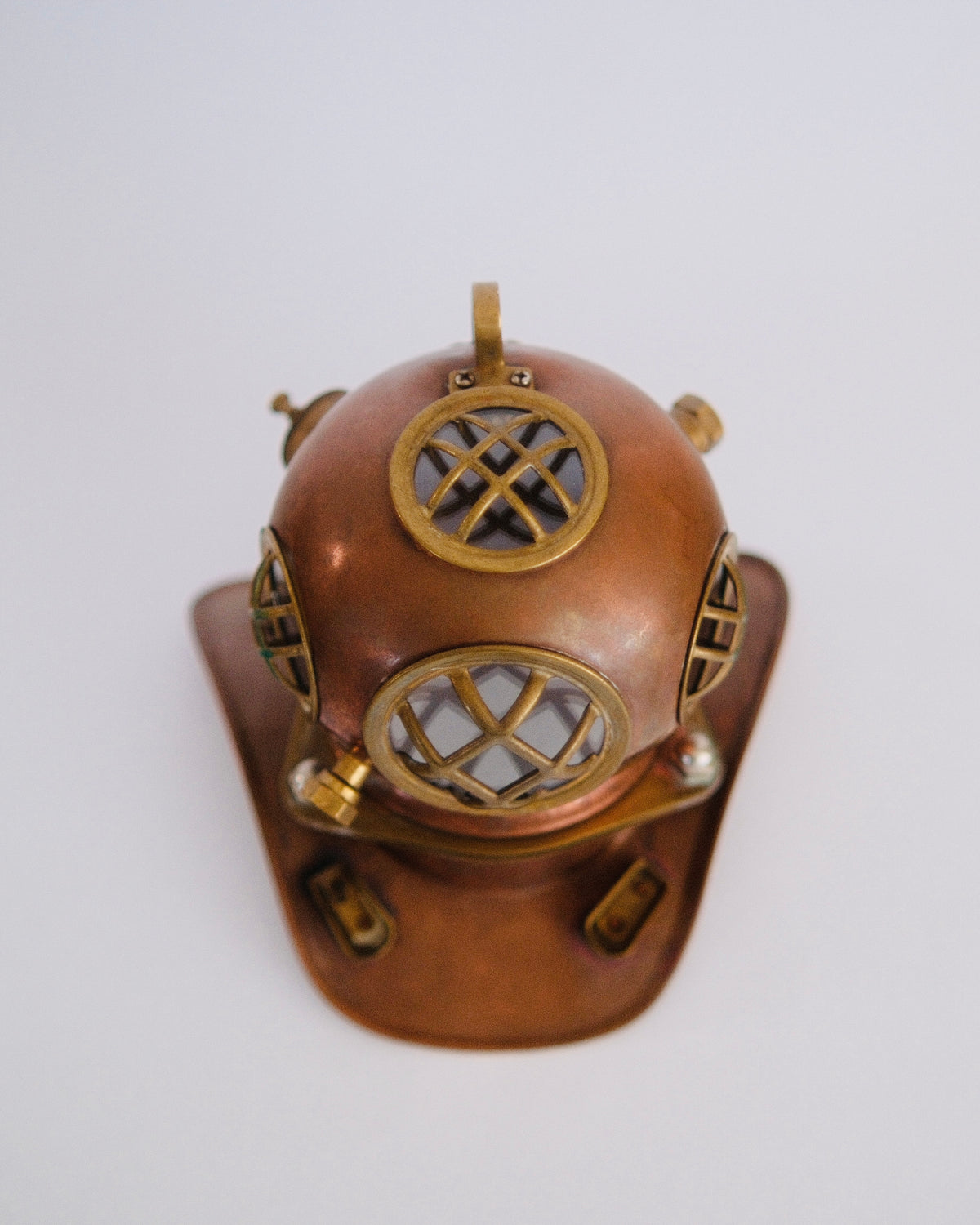 The Fort Bragg Diver | Vintage Copper & Brass Miniature Diving Helmet Model