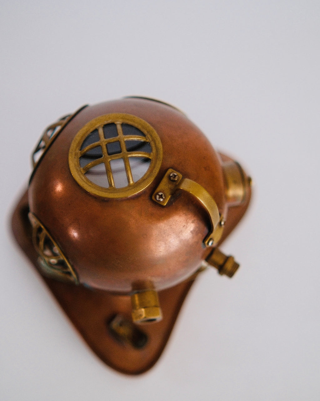 The Fort Bragg Diver | Vintage Copper & Brass Miniature Diving Helmet Model