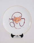 The Countryside Estate | Gold Band Porcelain Fox & Whip Salad Plate