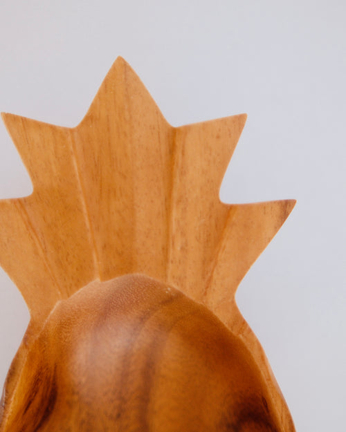 Mid-Century Hand-Carved Monkeypod Pineapple Serving Dish