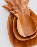Set of three nested mid-century hand-carved monkeypod wood pineapple serving trays - Eulogy Vintage