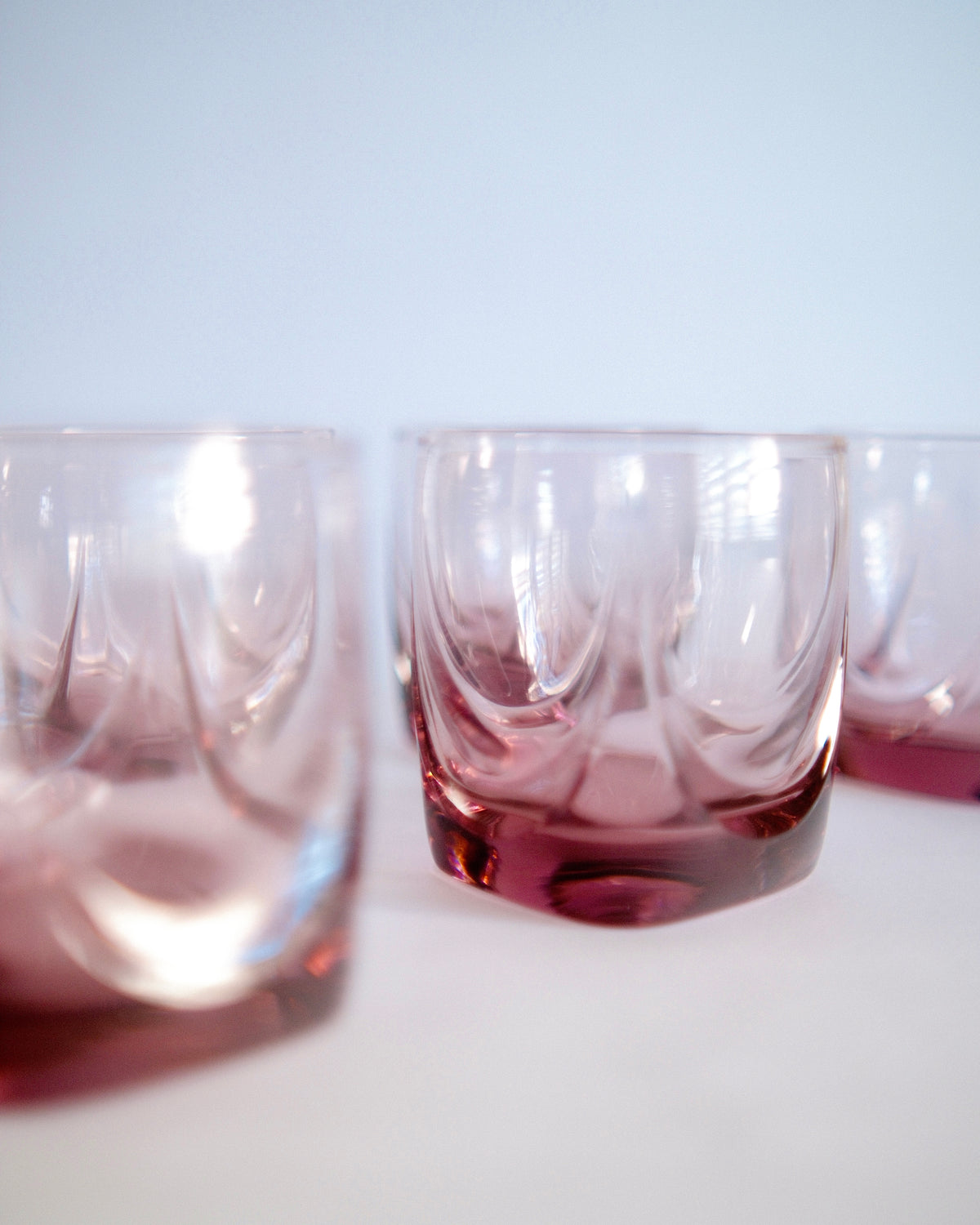 Vintage Libbey "Apollo" Amethyst Plum Lowball Rocks Glasses | Set of 6