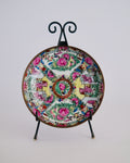 The Empress Dish | Vintage Hand-Painted Rose Medallion Porcelain Bowl in Brass Casing