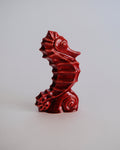 Vintage deep crimson red ceramic seahorse figurine display accent - Eulogy Vintage