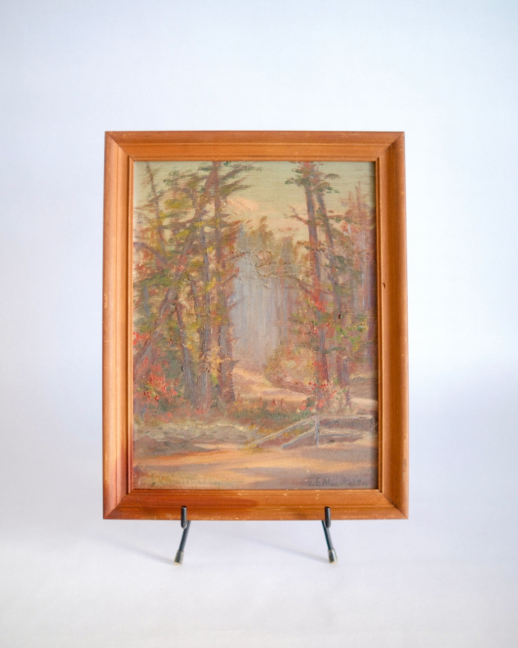The Hidden Path | Framed Mid-Century Forest Painting by E. E. MacNelly
