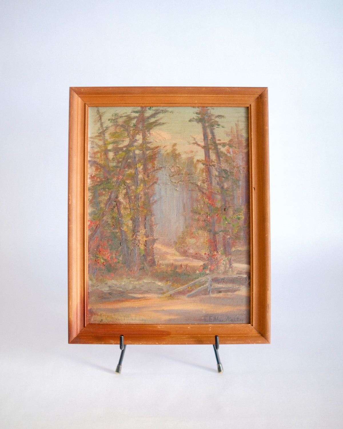The Hidden Path | Framed Mid-Century Forest Painting by E. E. MacNelly