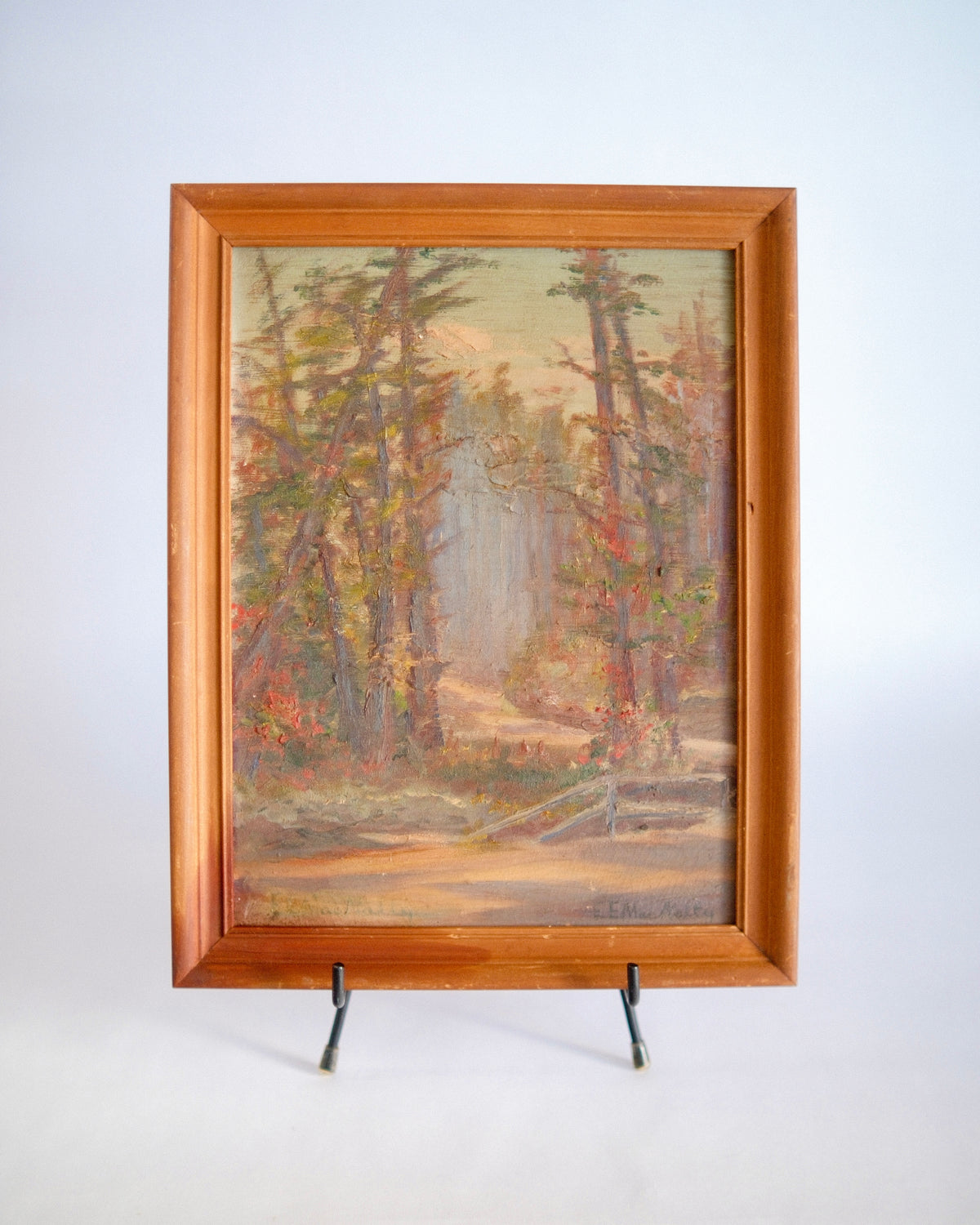 The Hidden Path | Framed Mid-Century Forest Painting by E. E. MacNelly