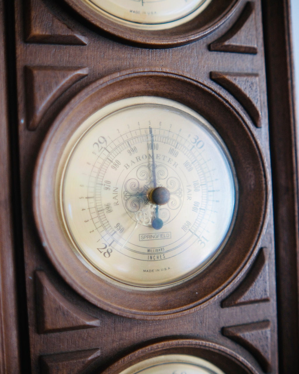 The Barometer | Springfield Carved Wood Wall Weather Station