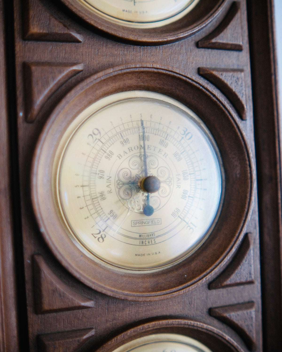The Barometer | Springfield Carved Wood Wall Weather Station