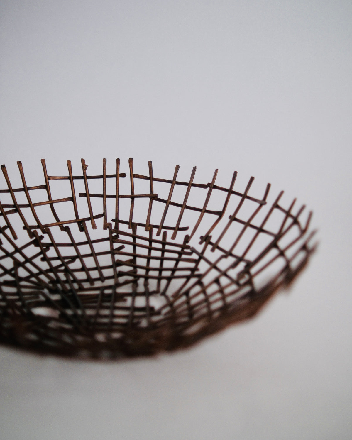 The Iron Nest | Mid-Century Brutalist Welded-Nail Centerpiece Bowl