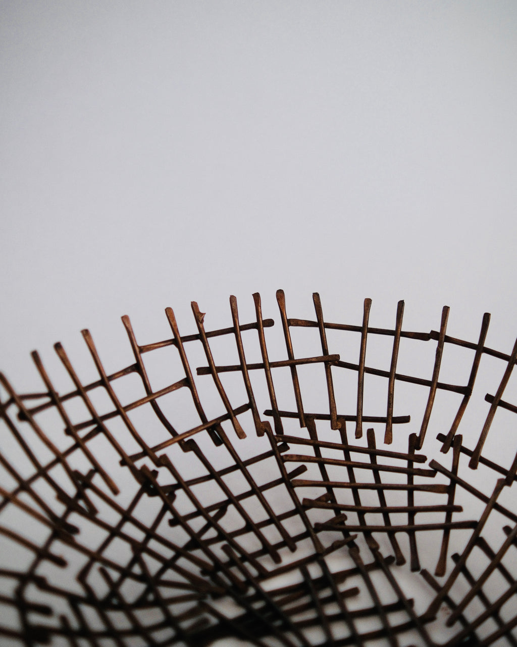 The Iron Nest | Mid-Century Brutalist Welded-Nail Centerpiece Bowl