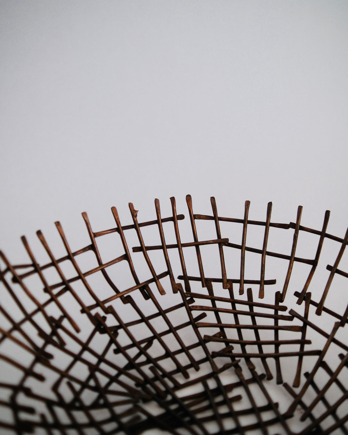 The Iron Nest | Mid-Century Brutalist Welded-Nail Centerpiece Bowl