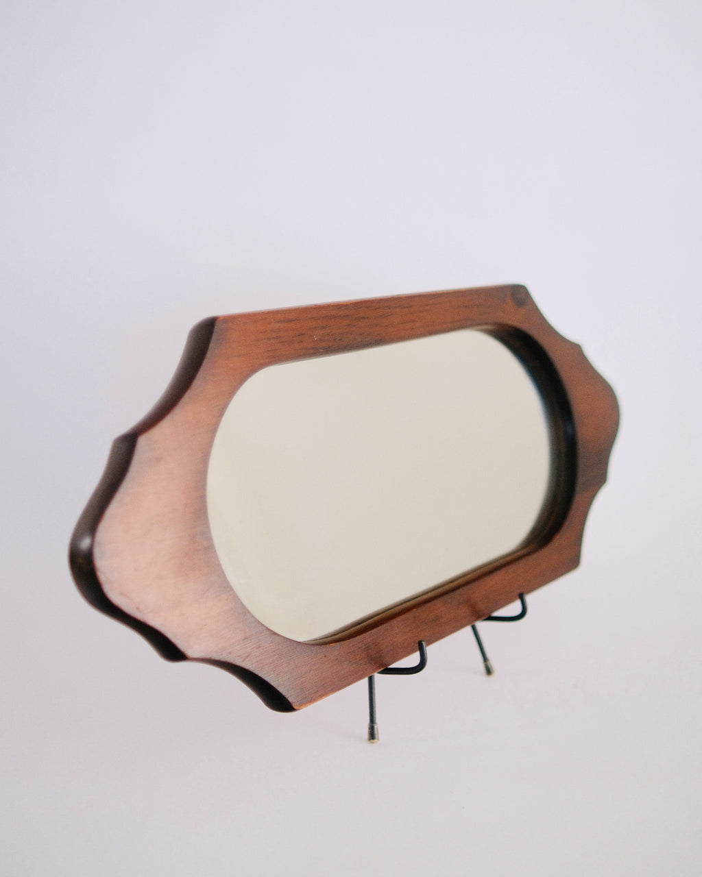 Mid-Century Solid Wood Wall Mirror by Scheibe