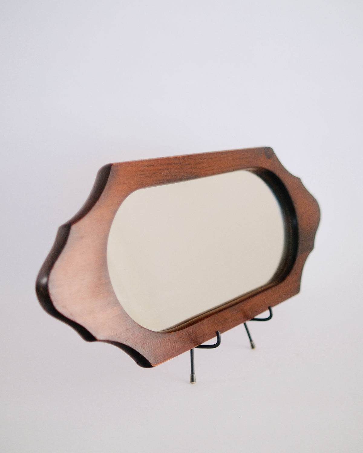 Mid-Century Solid Wood Wall Mirror by Scheibe