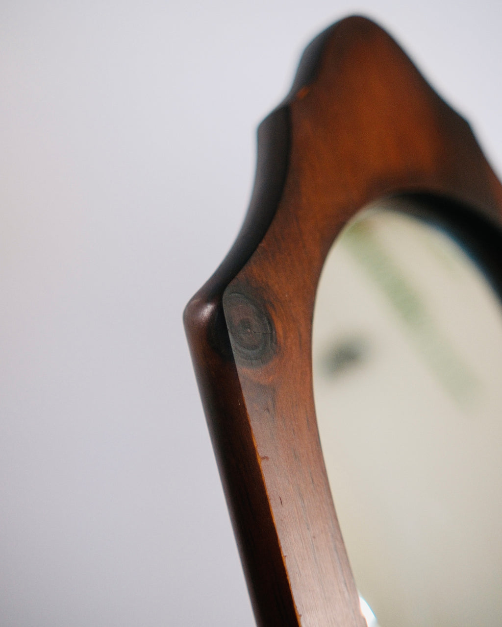 Mid-Century Solid Wood Wall Mirror by Scheibe